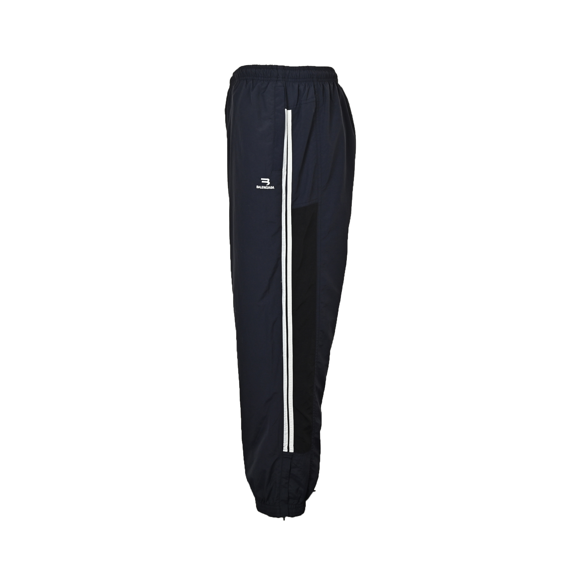 Balenciaga 25ss catwalk double hook embroidery indigo panelled track pants