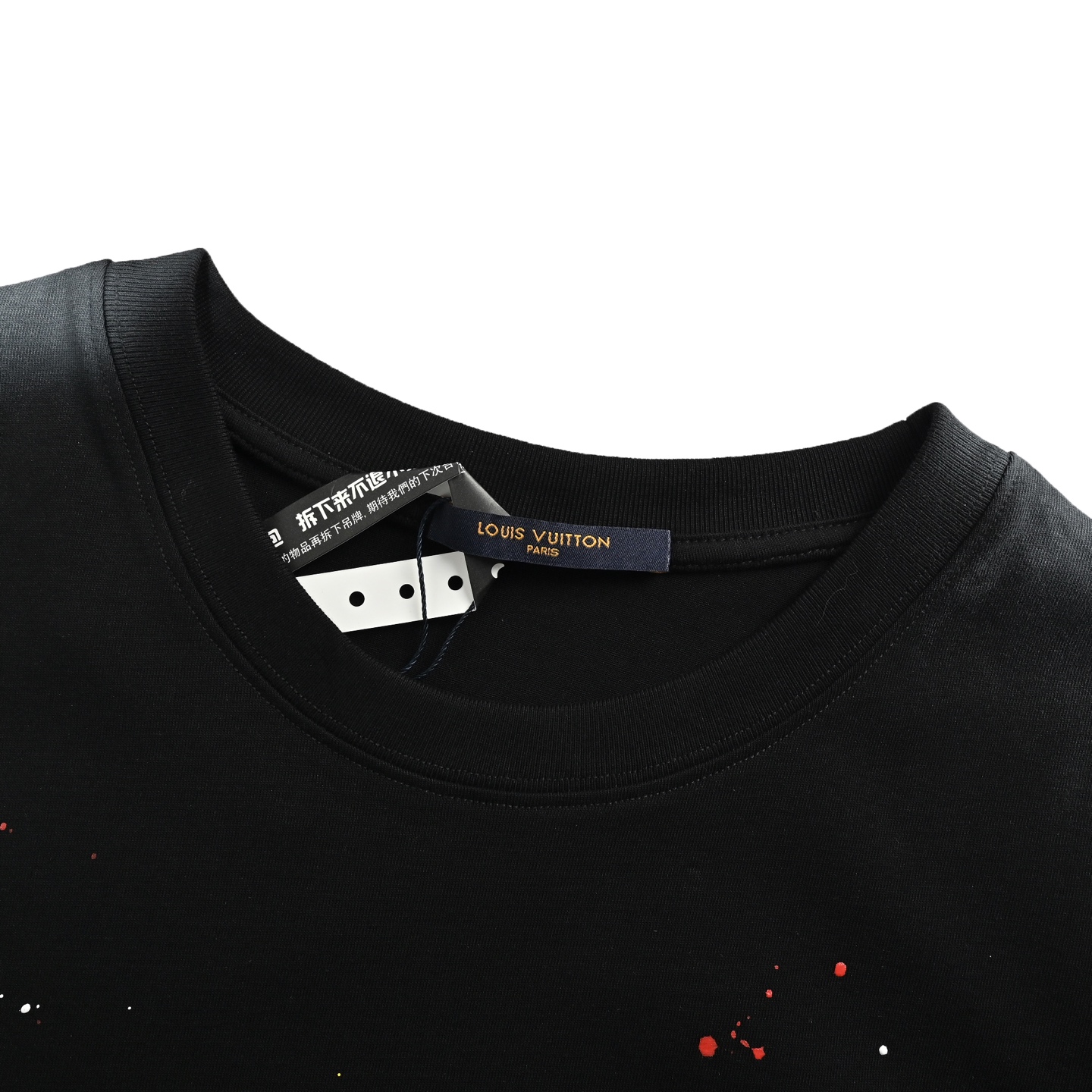 Louis Vuitton washed damaged hand-painted round neck short sleeves