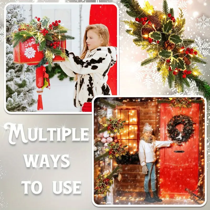 🎄Early Christmas Sale 49% OFF🔥A pre-lit faux mailbox garland decoration that feels like a real urn filler