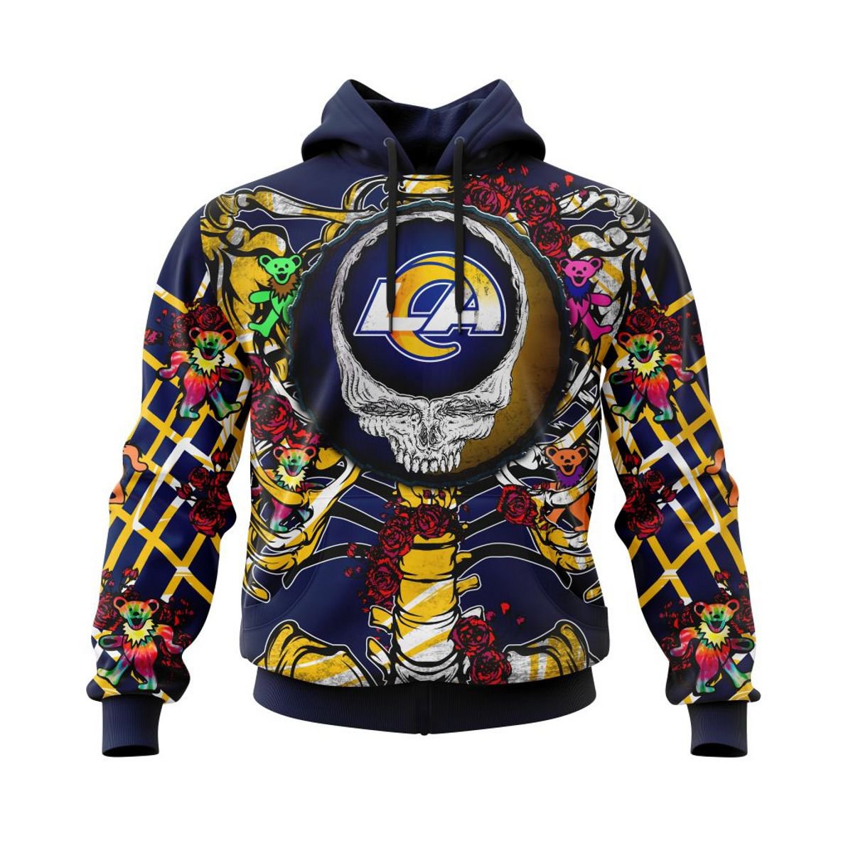 LOS ANGELES RAMS 3D HOODIE MIX GRATEFUL DEAD