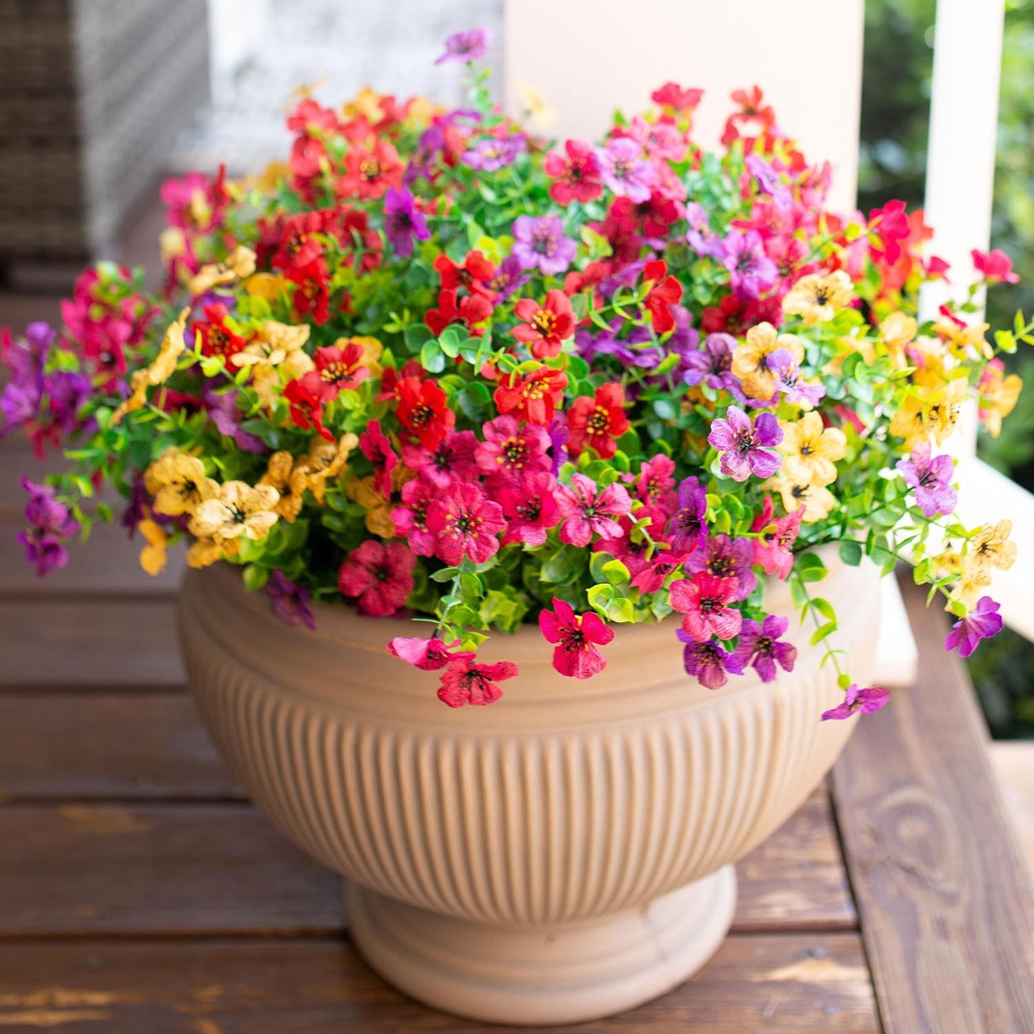 🔥Last Day 49% OFF🔥UV Resistant Silk - Artificial Faux Flowers Eucalyptus Violets