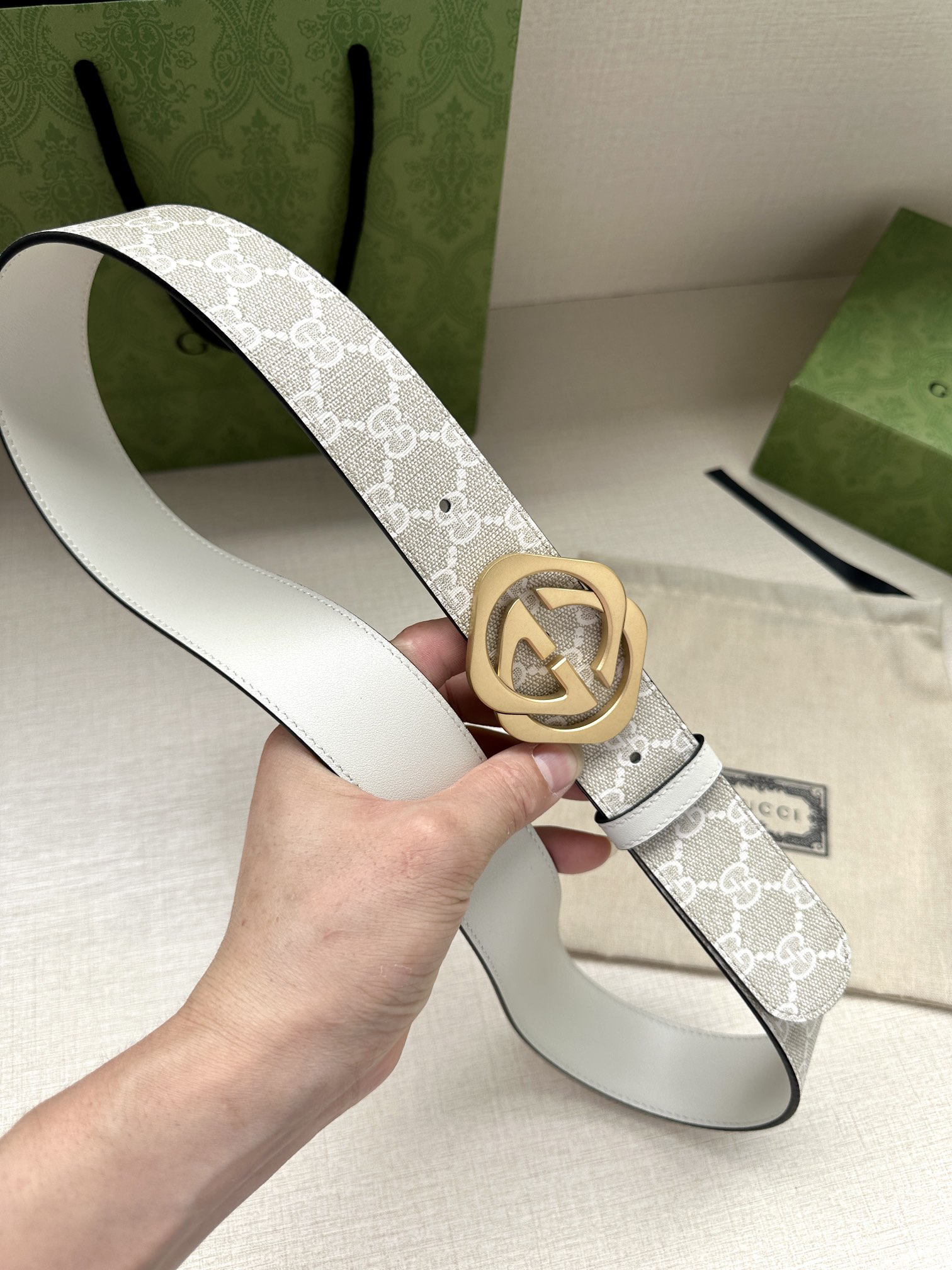 Gucci Marmont printed leather belt 3.8cm wide
