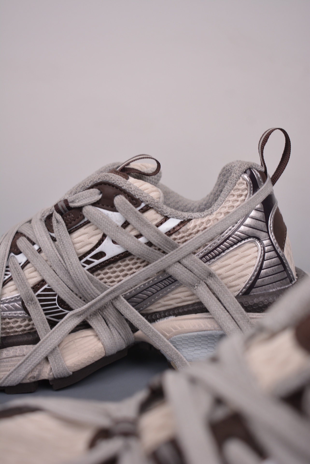 Balenciaga new 3XL lace-up trendy running shoes brown