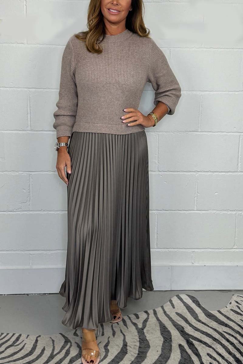 On Sale🔥Long Sleeve Jumper & Pleated Bottom Dress