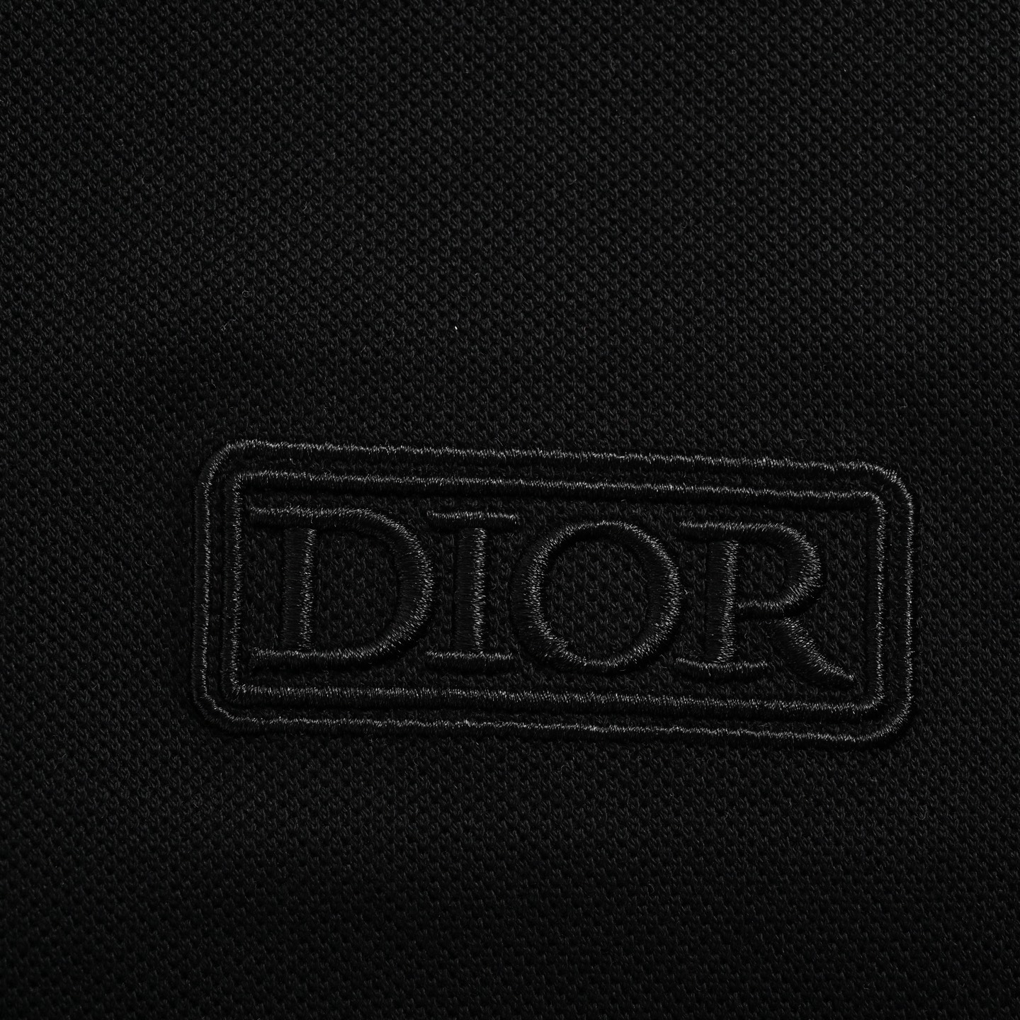 Dior 25ss square logo embroidered letters Polo short sleeve