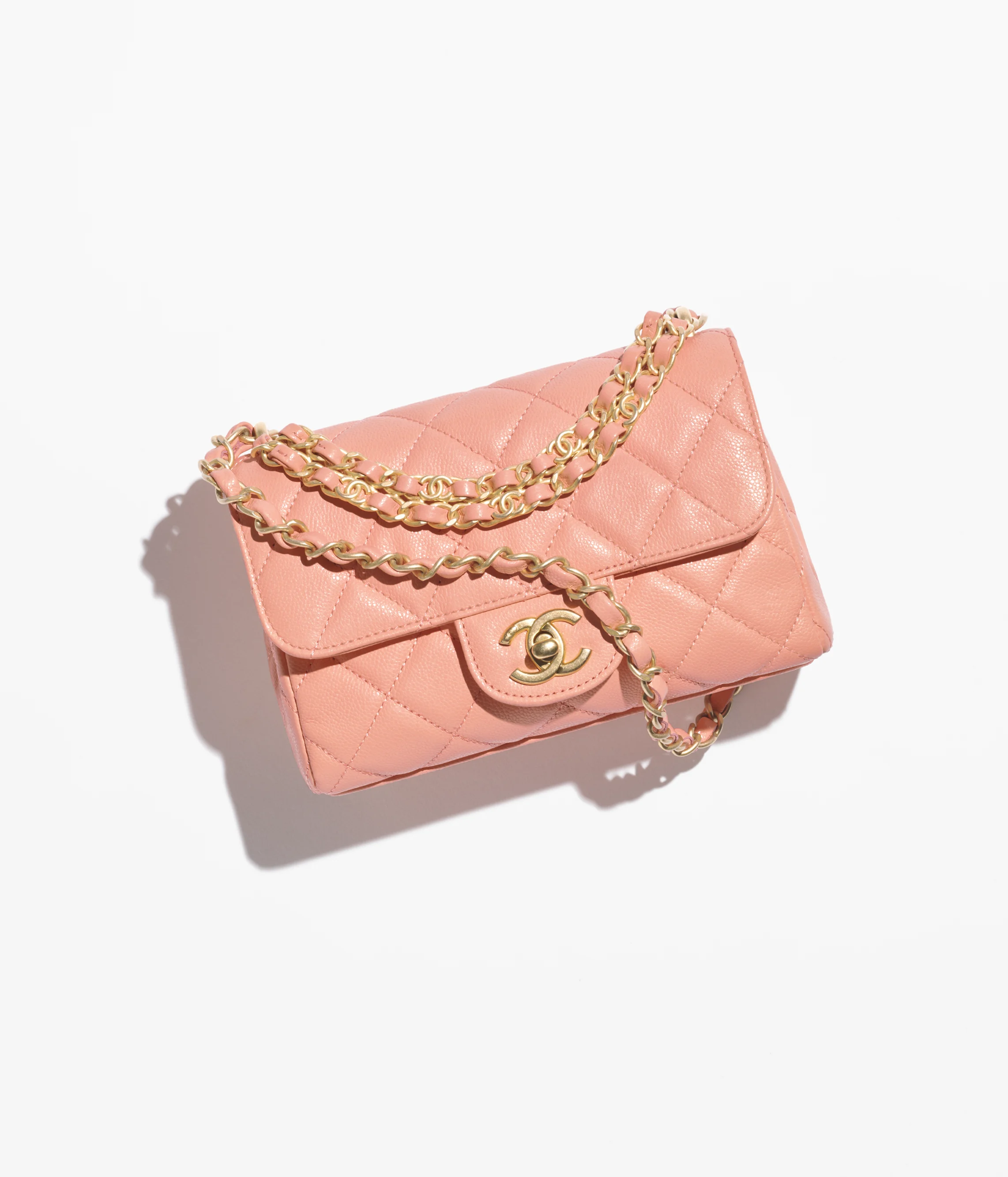 Chanel Mini Flap Bag Grained Calfskin & Gold-Tone Metal Light Orange AS5239-B19405-NADOL