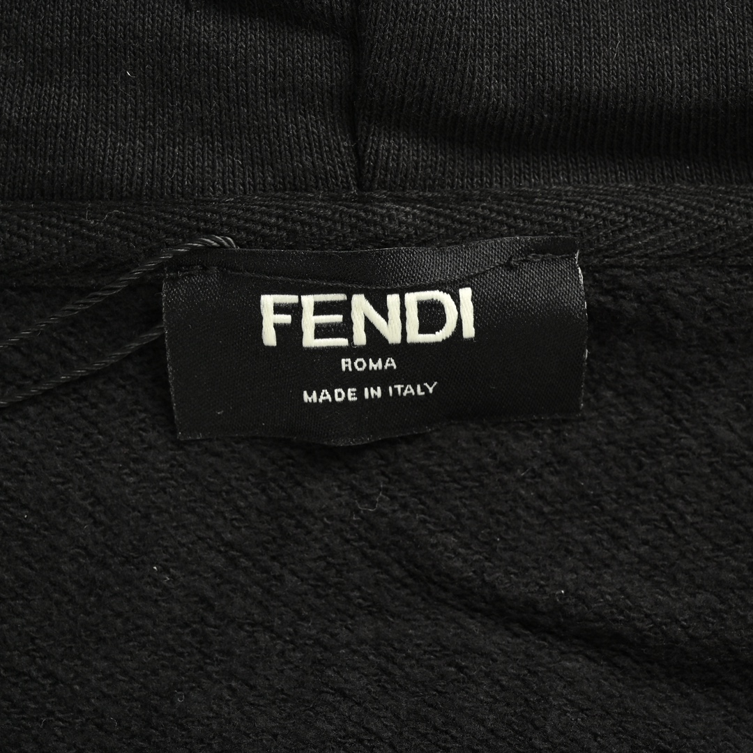 Fendi 24Fw zip-up hooded jacket with rubberized arms and eyes