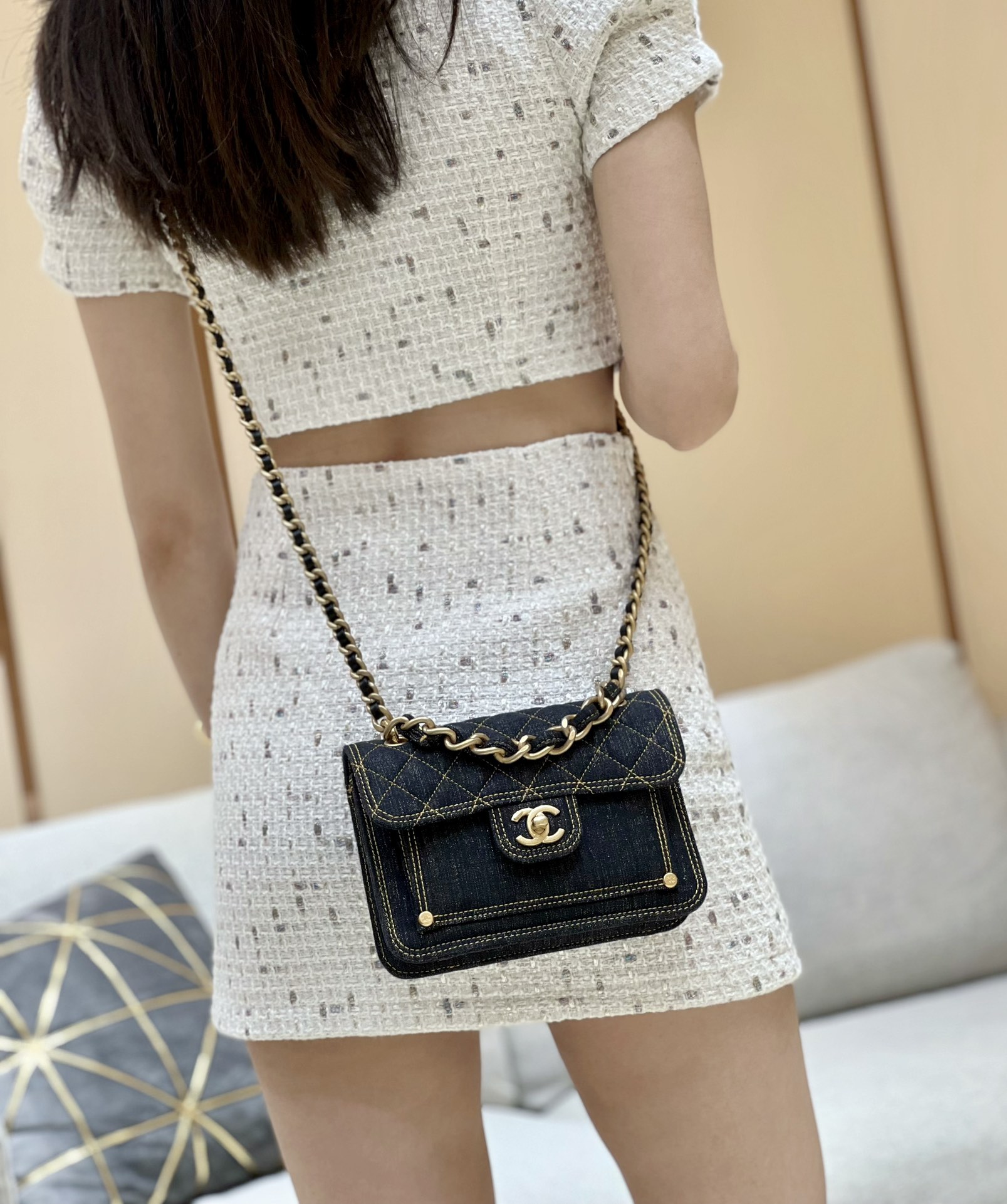 Chanel 23S Spring/Summer Collection Limited Edition Denim Messenger Bag AS4051