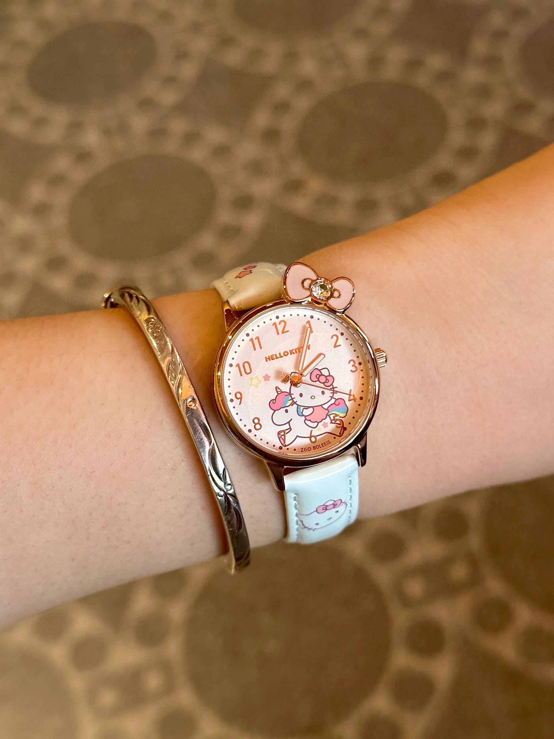 Sanrio Classic Simple Leather Analog Quartz Wrist Watch Waterproof Luminous Case Arabic Numerals Casual Dress Watches