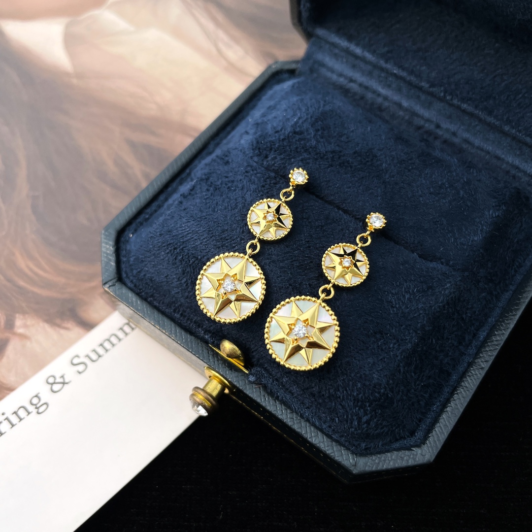 Dior eight-pointed star compass earrings