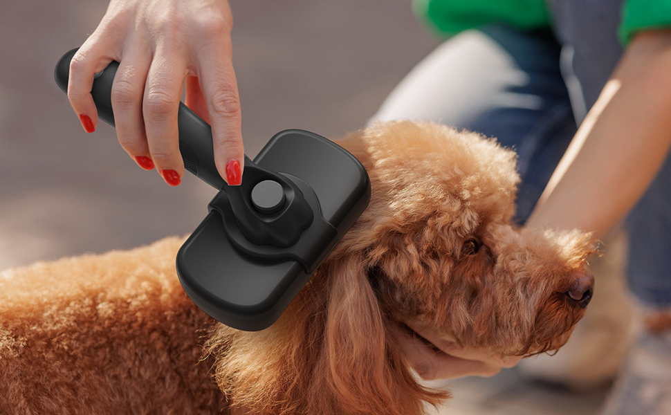 Self Cleaning Shedding Brush - Skin Friendly Grooming Tool for Dogs, Cats, and Puppies