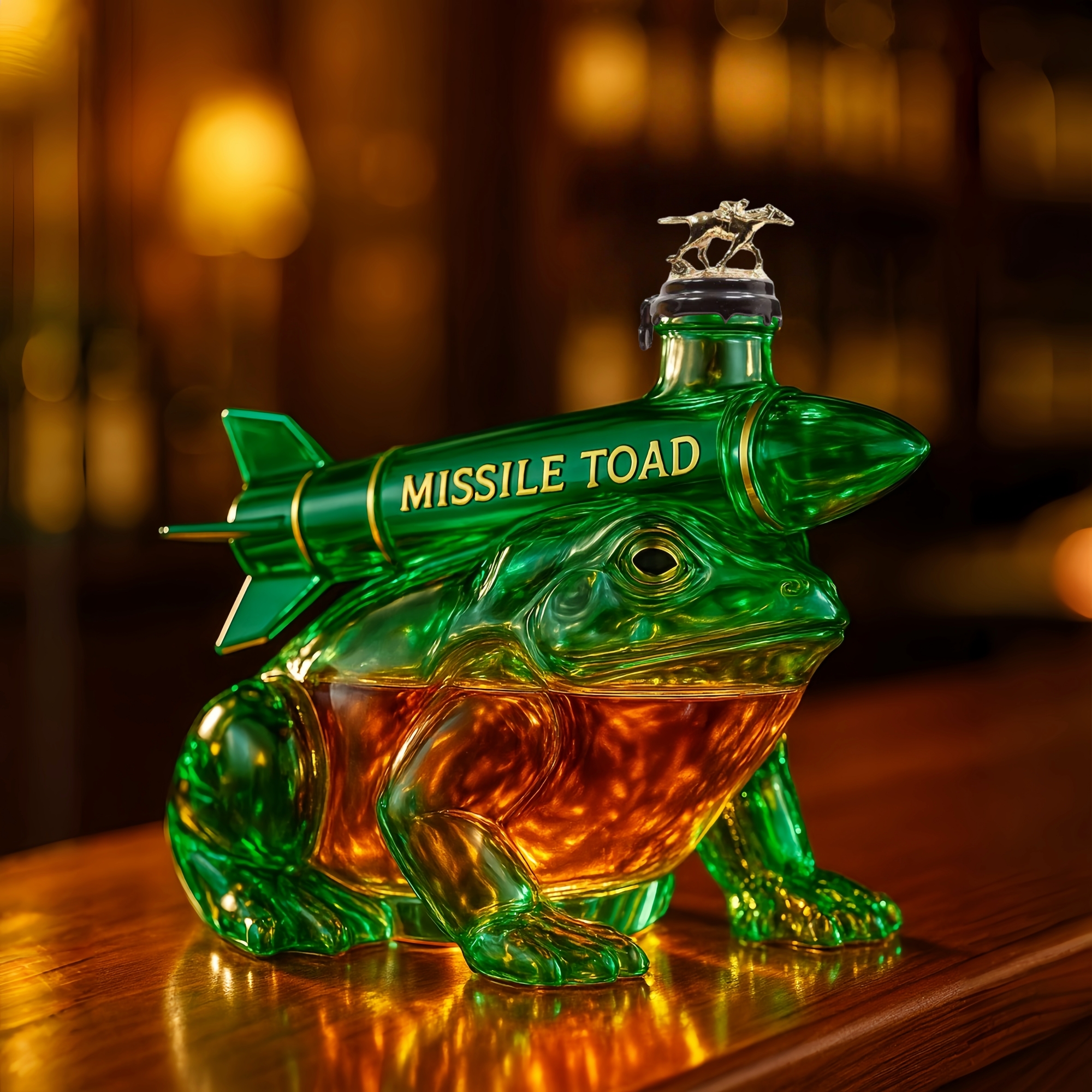Missile Toad Whiskey Bottle · Send Your Troubles Flying