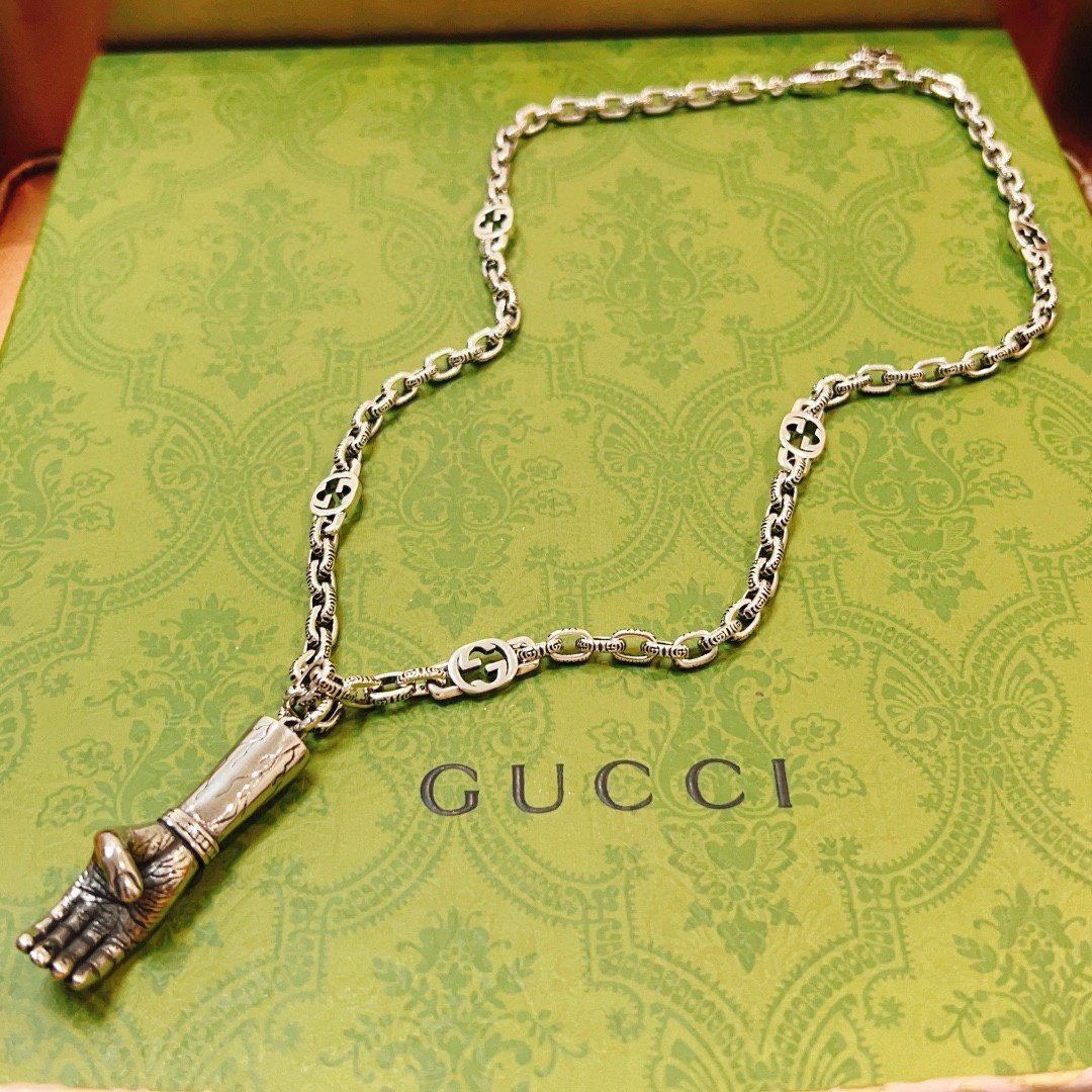 Gucci Anger Forest Series Sacred Hands Vintage Chain Necklace
