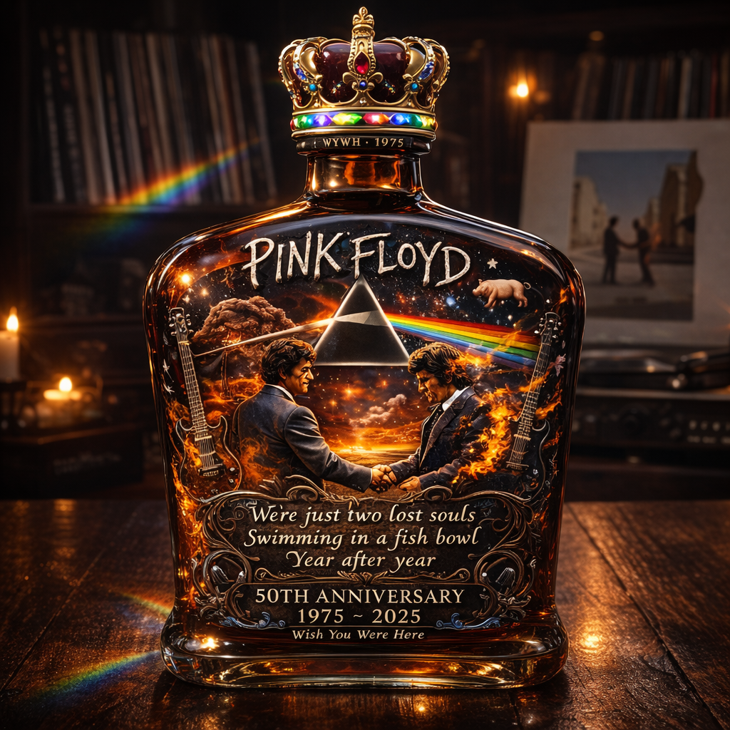 Pink Floyd – “Wish You Were Here”  50th Anniversary Collector’s Whiskey Bottle