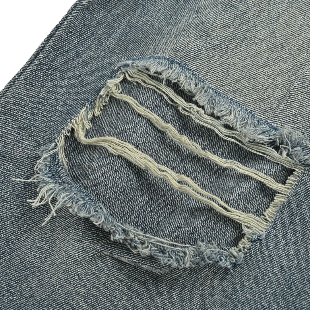 Balenciaga Washed Cut Destroyed Jeans