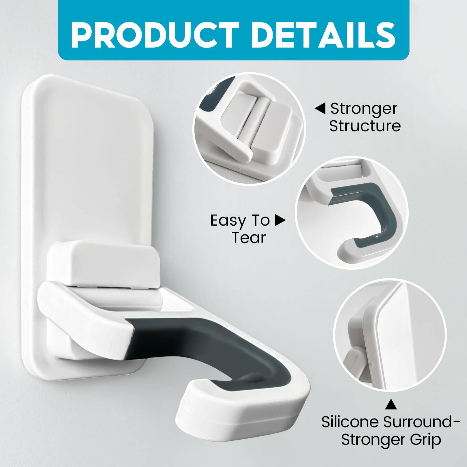 4 Pcs/Set Broom and Mop Organizer Wall Hanging, Holds up to 6 lb