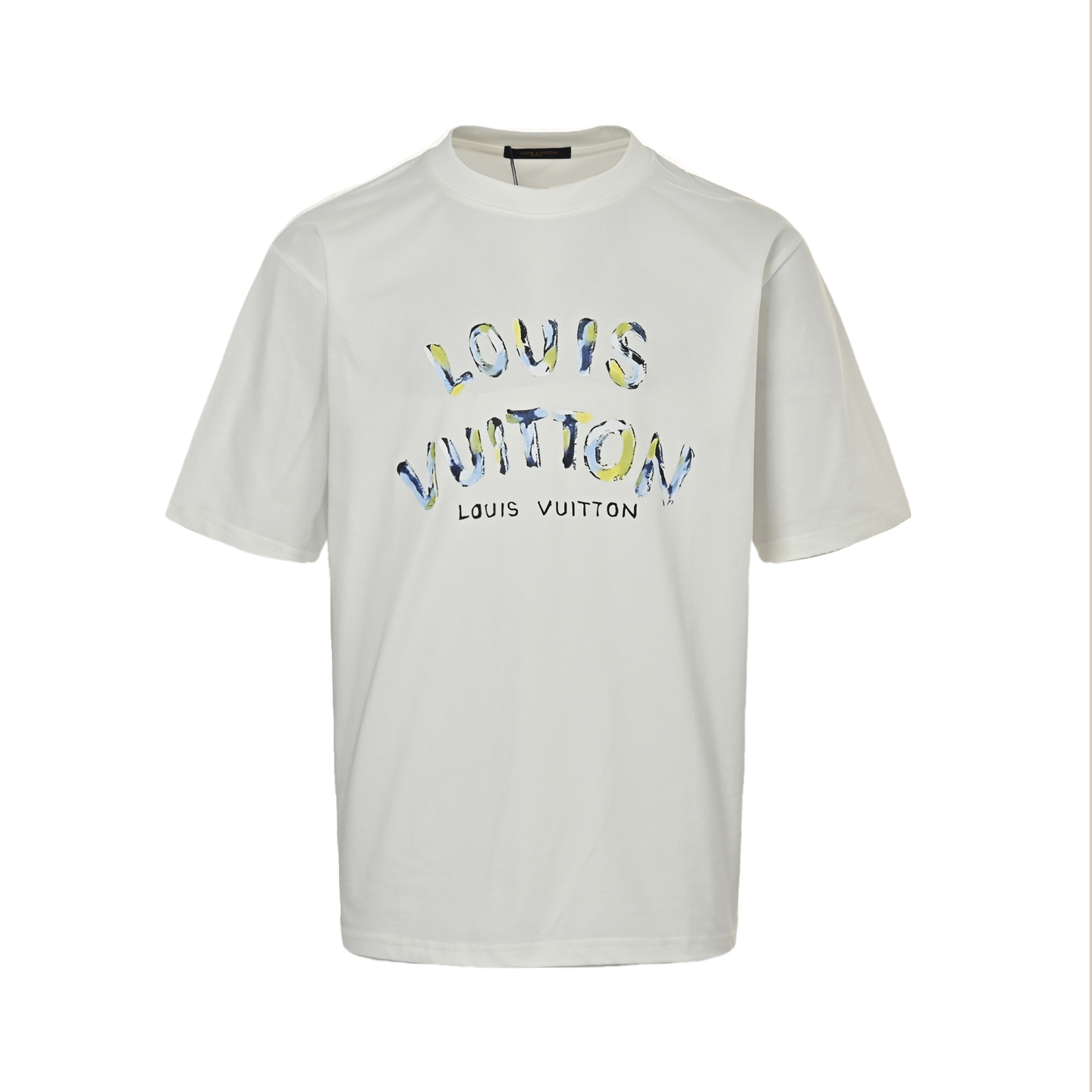 Louis Vuitton 25ss hand-painted camouflage lettering logo short sleeve