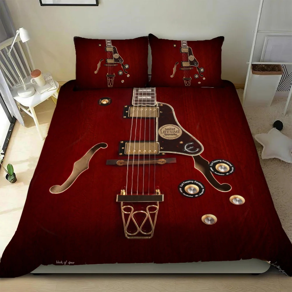 Electric Guitar Quilt Bed Set