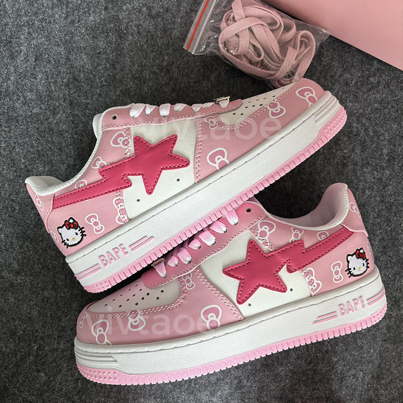 Street Trend Stars Couple Low Top Casual Skateboarding Shoes