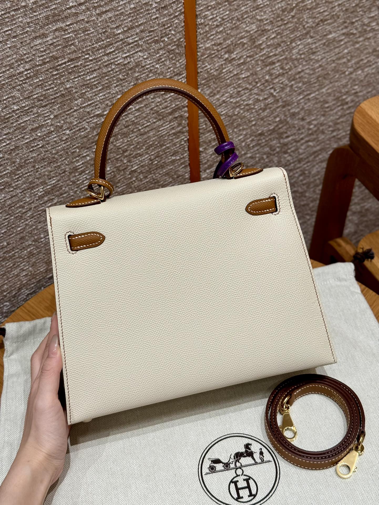 Hermes Kelly i2Nata ck37gold handbag (handmade to order)