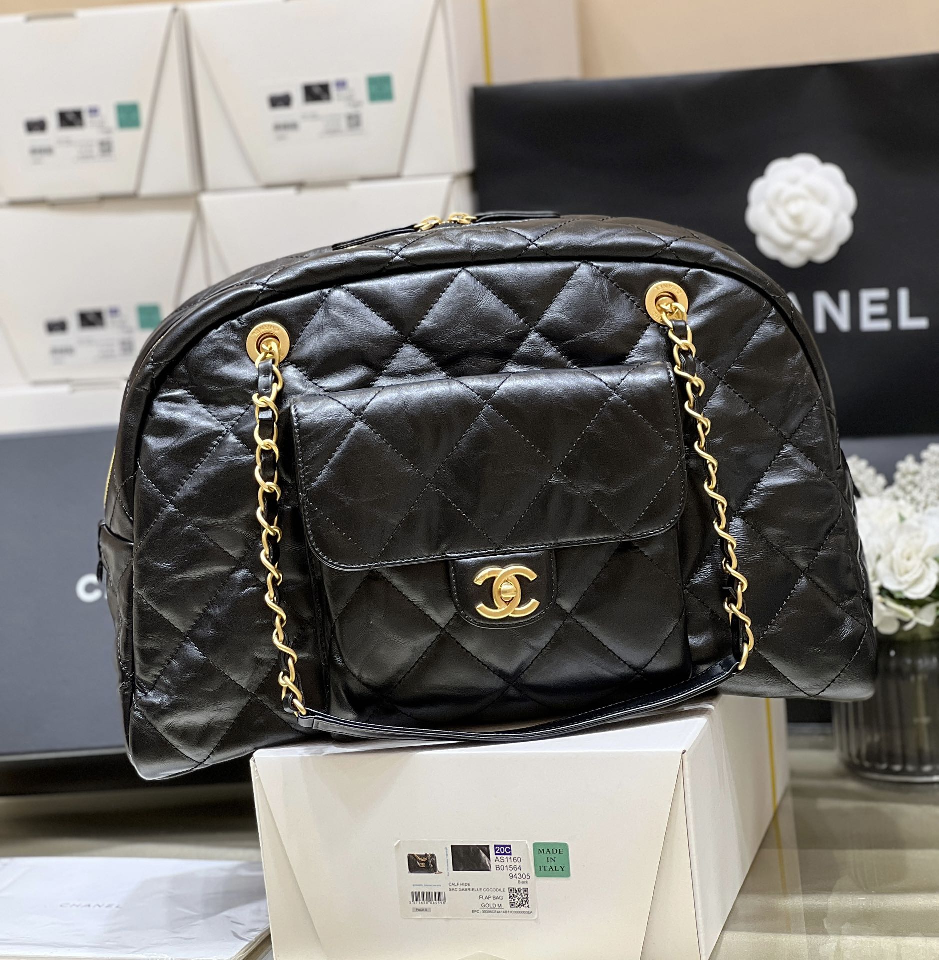 Chanel 24A Haute Couture Collection MAXI Bowling Bag AS4812