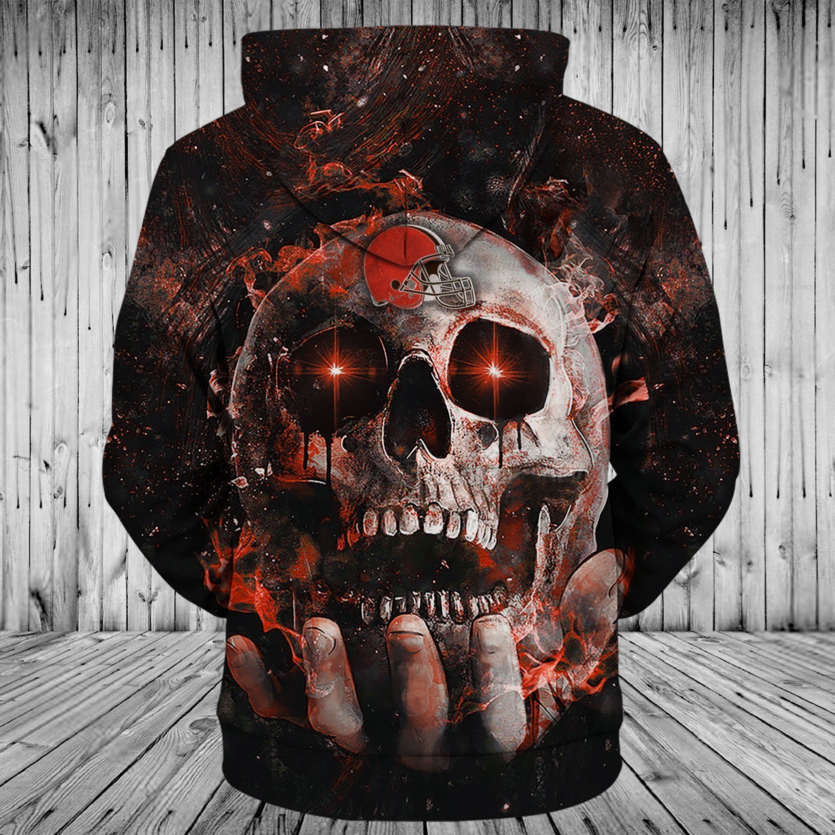 BROWNS HOODIE 3D SKULL 73