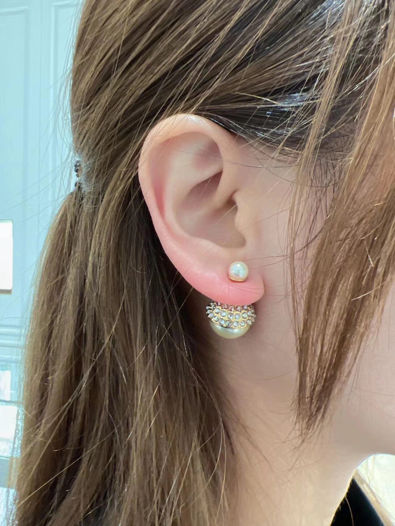 Dior Pearl and Diamond Earrings