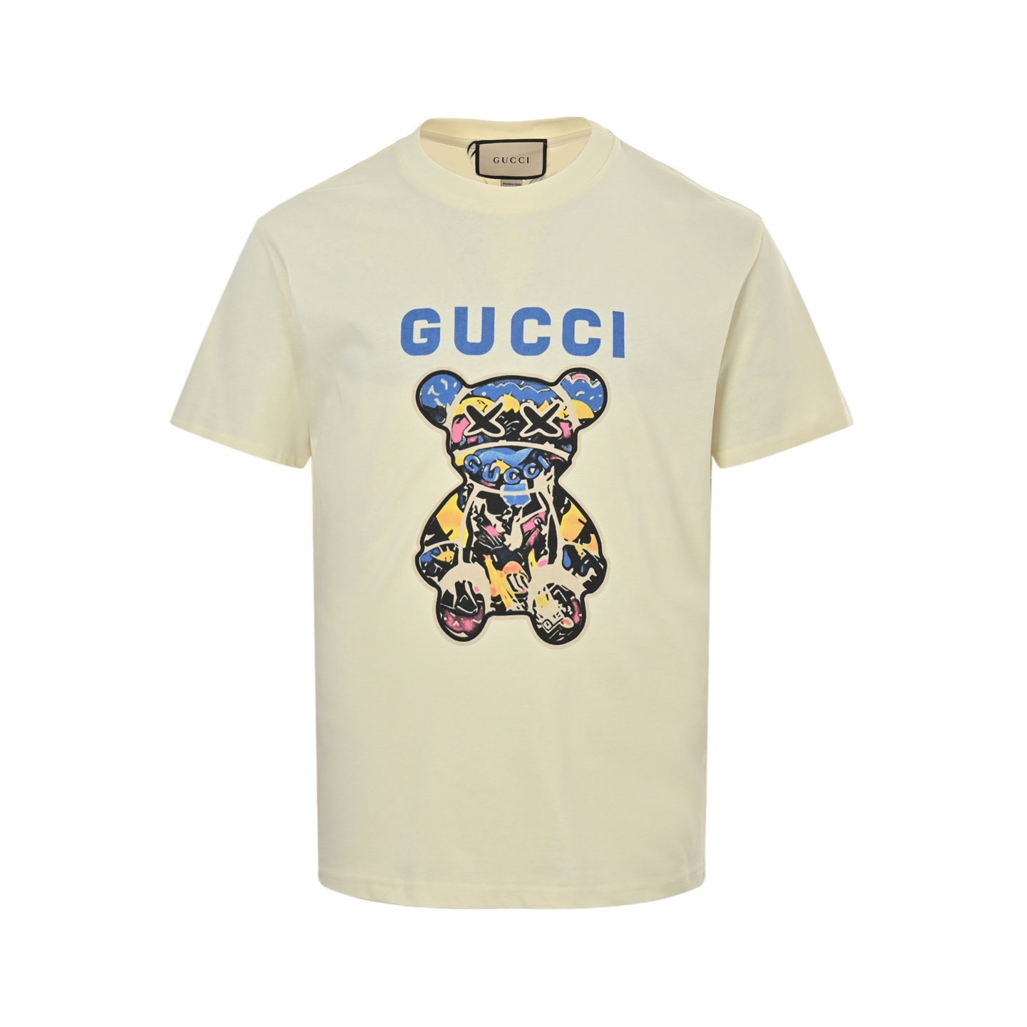Gucci 24ss graffiti bear print short sleeves