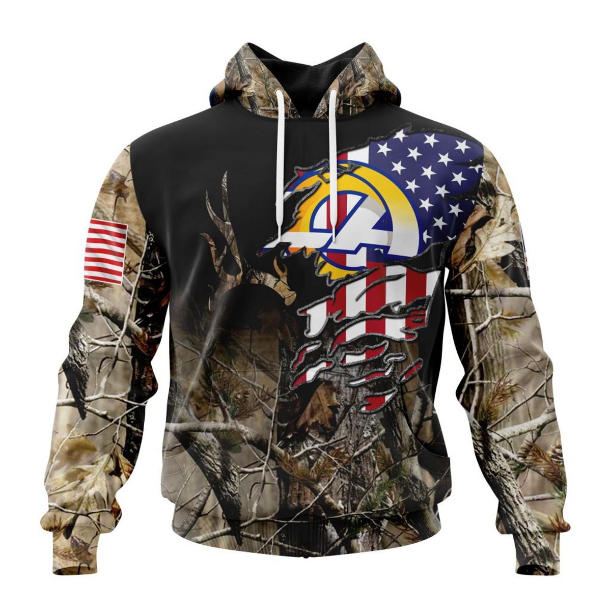 LOS ANGELES RAMS 3D HOODIE CAMO REALTREE HUNTING