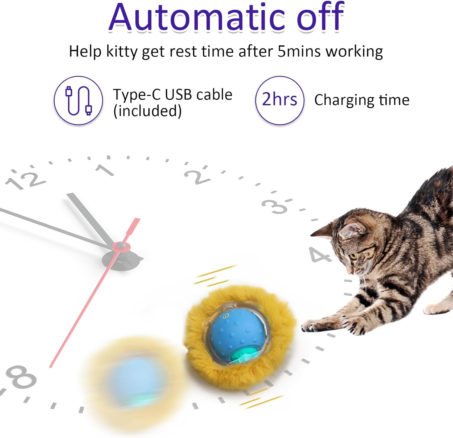 🔥Last Day Low Price in History🔥Interactive Cat Toys Ball Fast Rolling in Pouch