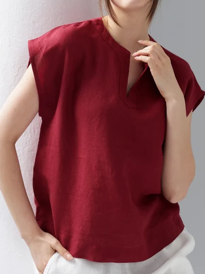 Women's Simple and Versatile Linen Casual T-Shirt