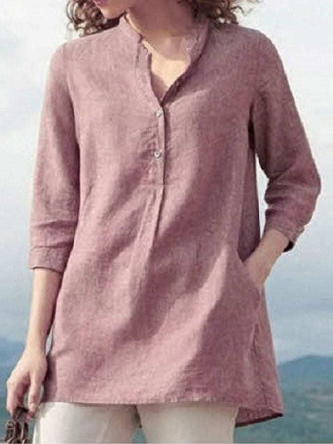 Casual Long-Sleeved Cotton Shirt