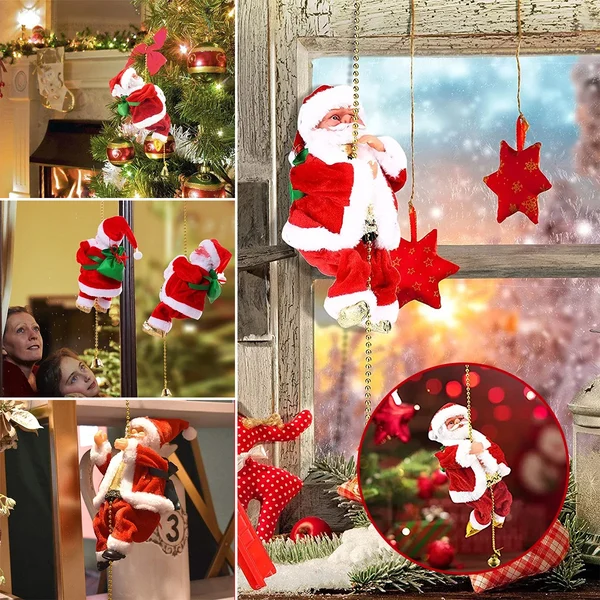🔥Electric Climbing Santa Musical Toy - (Santa is coming to town - 🎁🌲are you ready for the magic?)