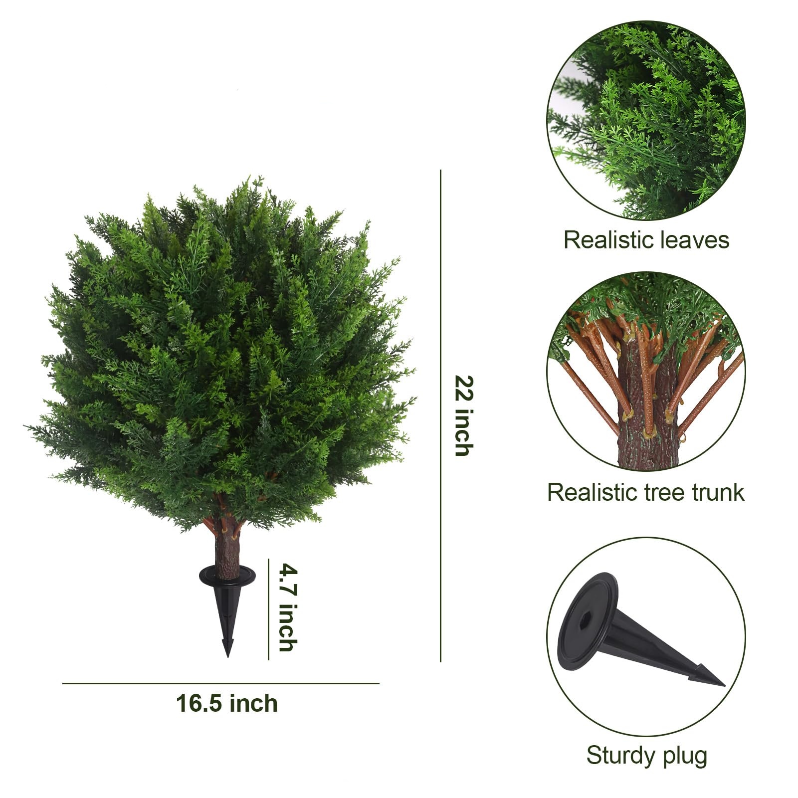 🔥ON SALE - 60% OFF🔥-22'' Artificial Cedar Topiary Ball Tree🌿🌳✨
