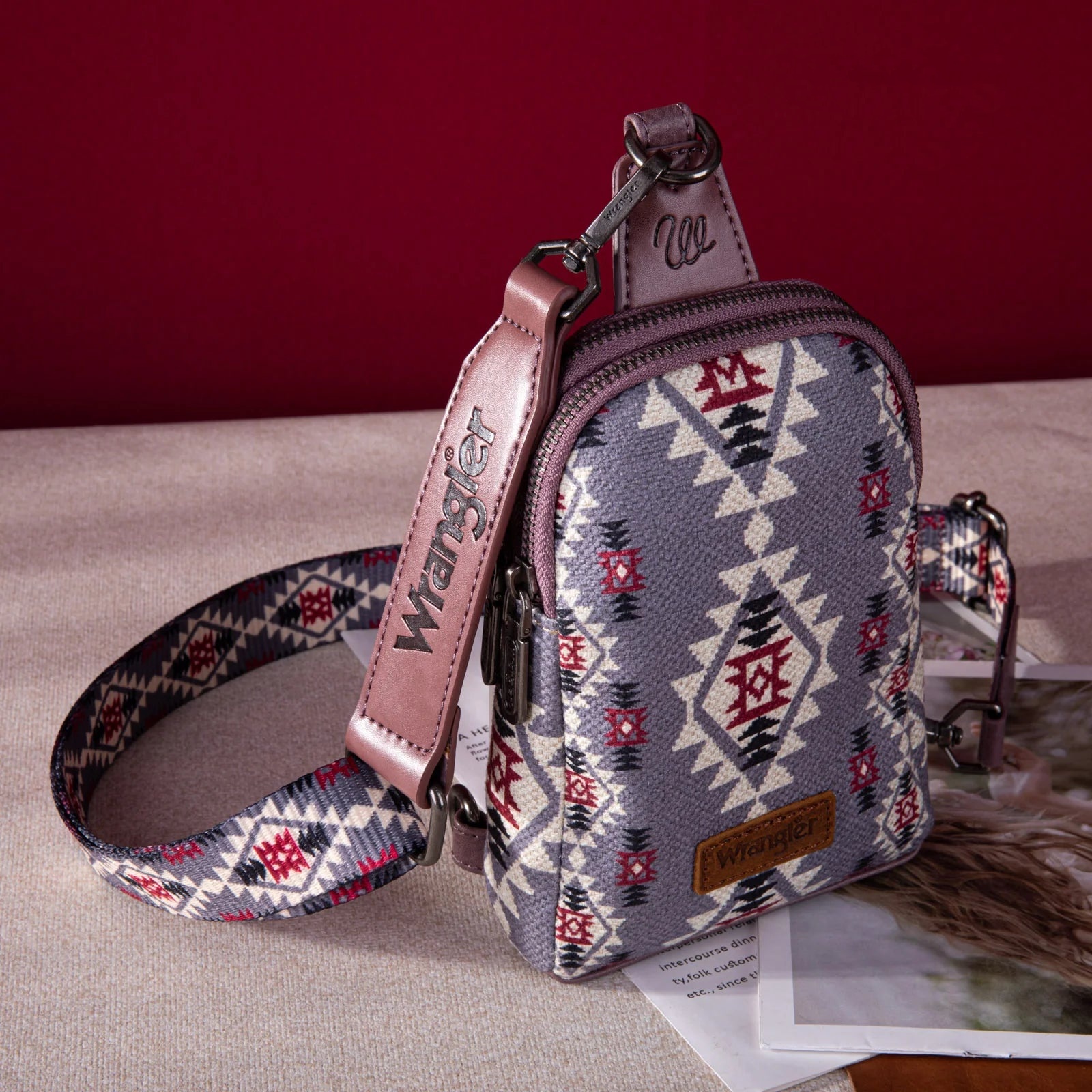 Southwestern Print Canvas Crossbody/Sling/Chest Bag