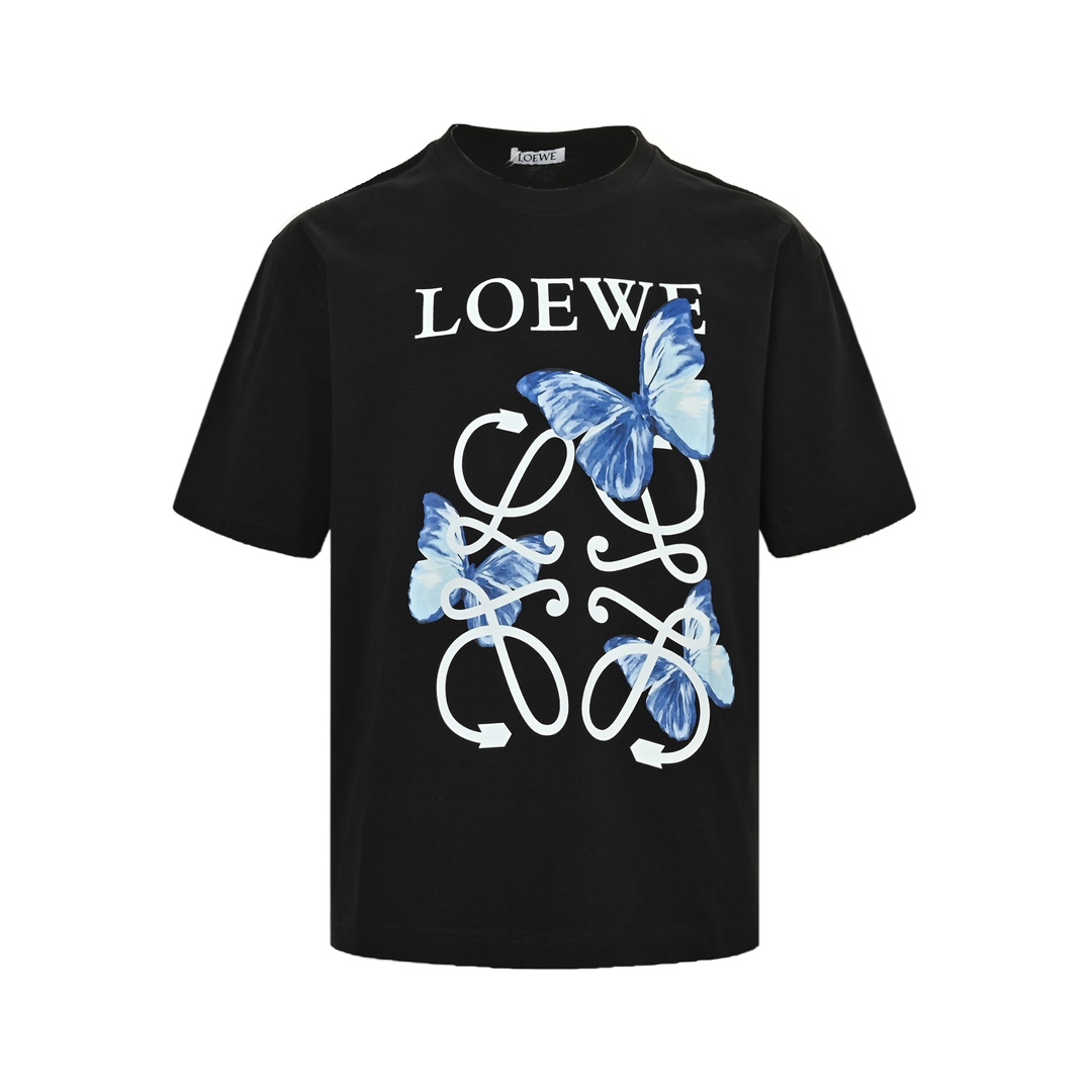 Loewe 24ss butterfly logo print short sleeves