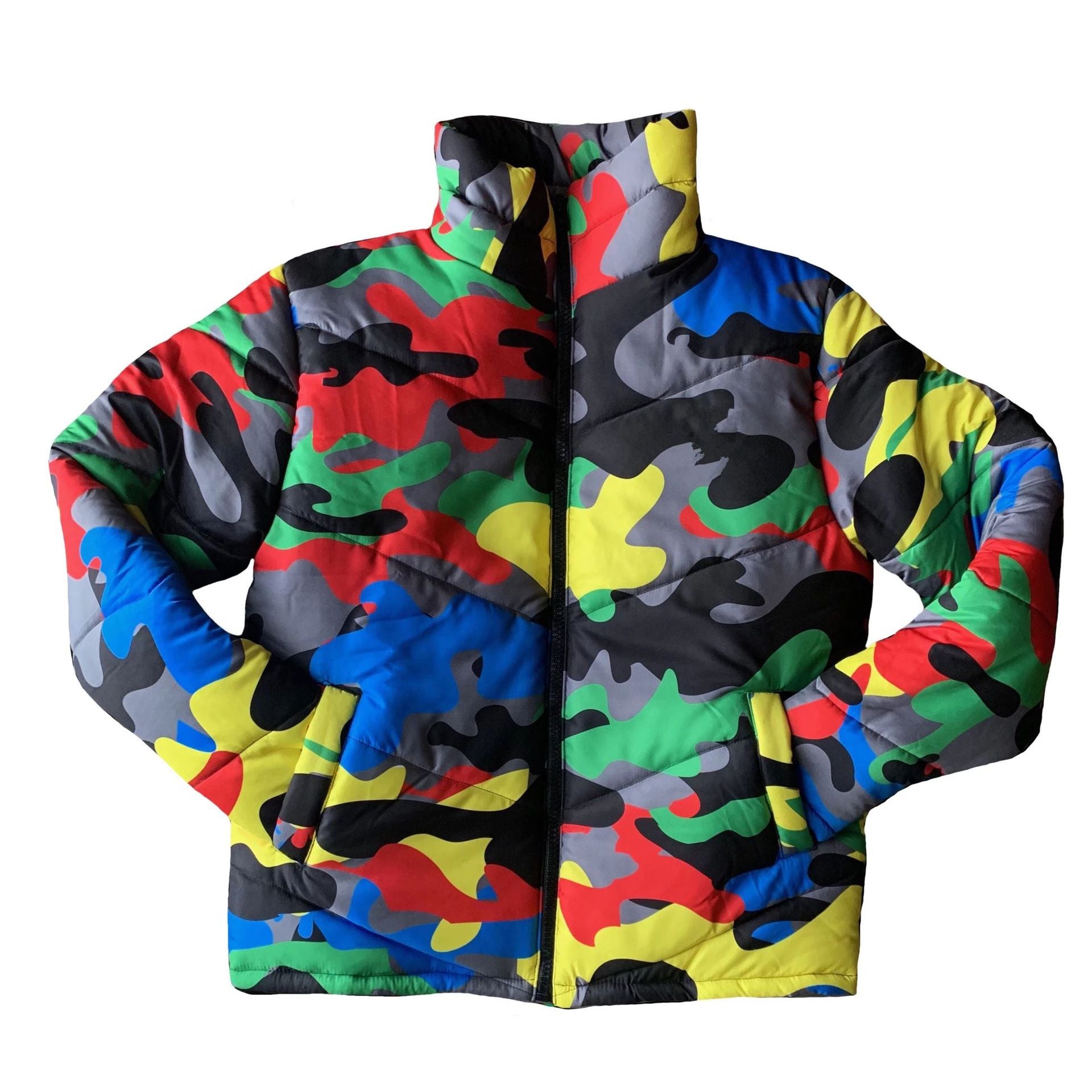 Women Clothing Wearable Colorful Camouflage Printing Dyeing Bread Coat down Jacket Cotton Padded Jacket