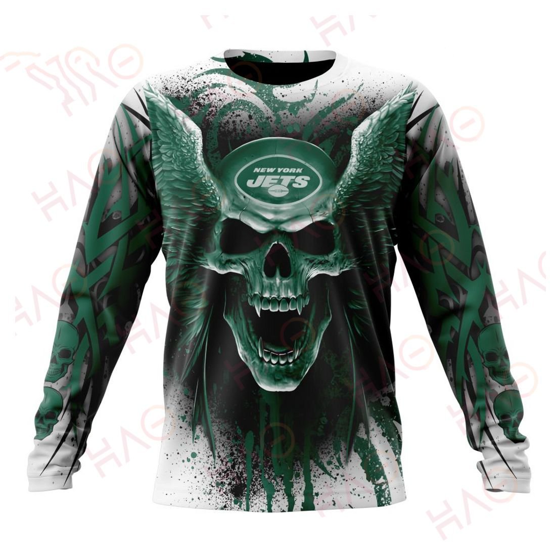 NEW YORK JETS 3D HOODIE SKULL ART