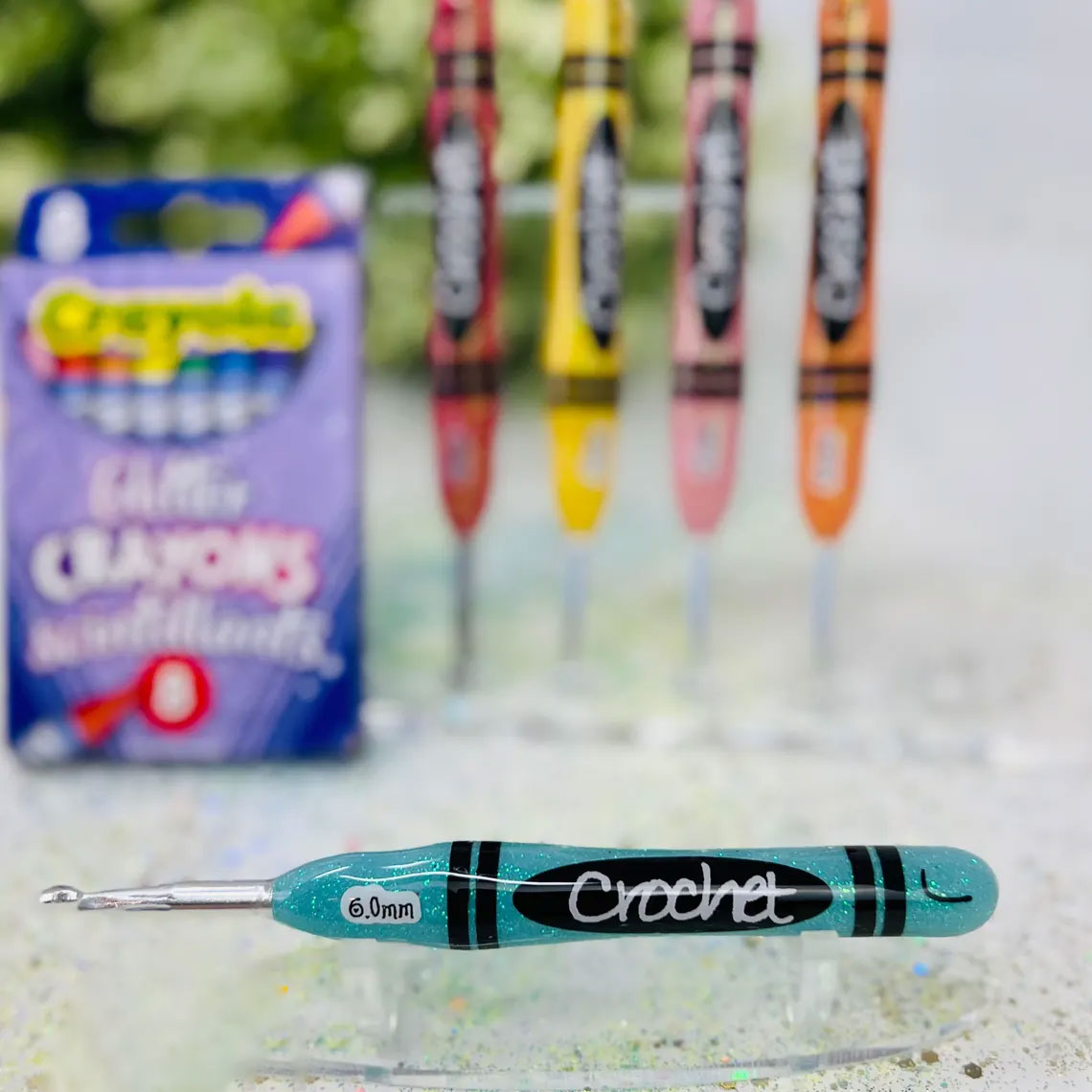 Glitter Crayon Crochet Hooks | Ergonomic Crochet Hooks