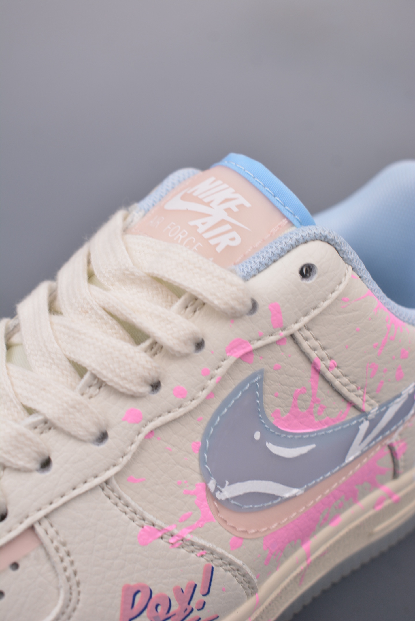 Nike Air Force 1 07 LV8 Low Sneakers Graffiti Blue Pink Heart CW1574-058