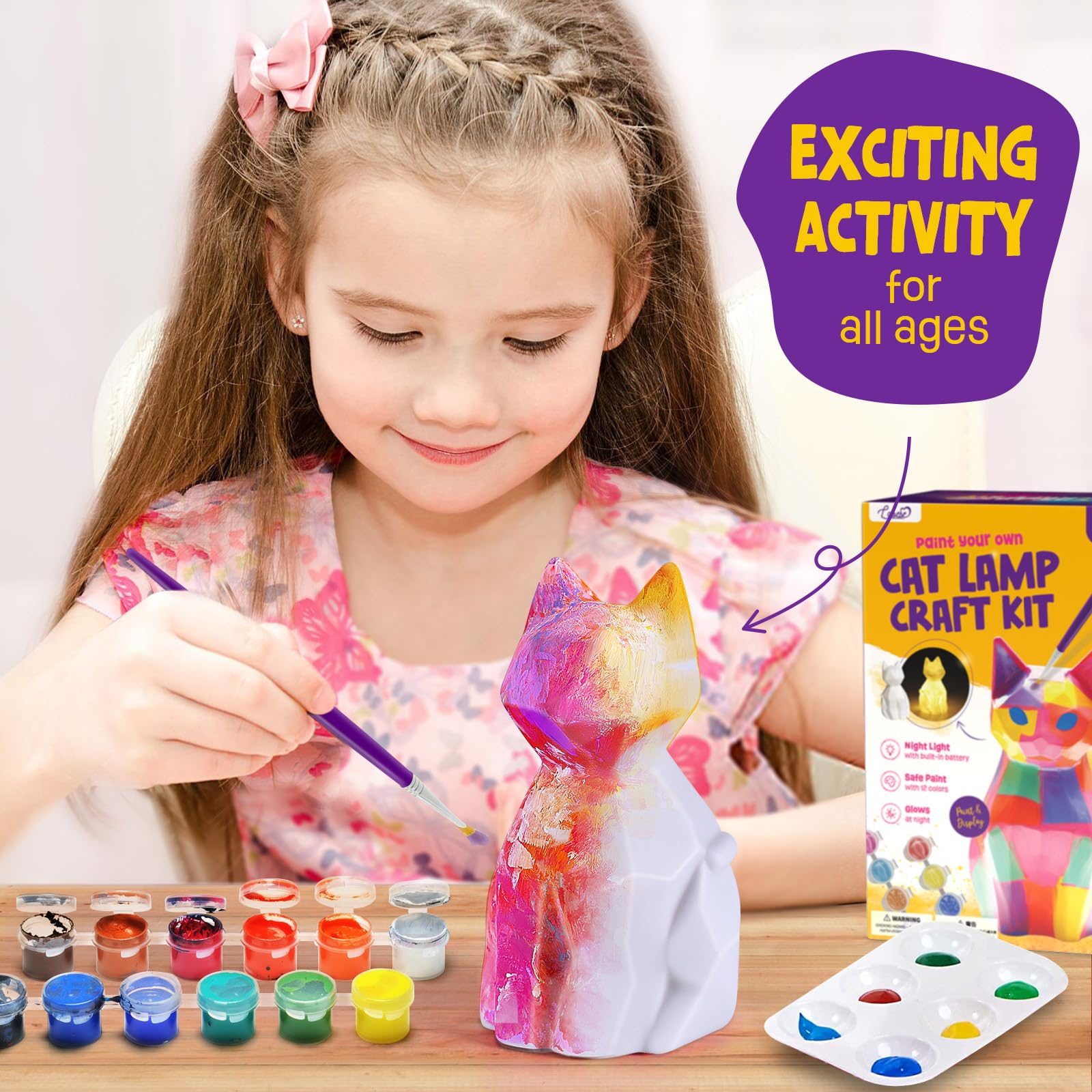 Paint Your Own Lamp Kit, Light up Art Supplies Arts & Crafts Kit