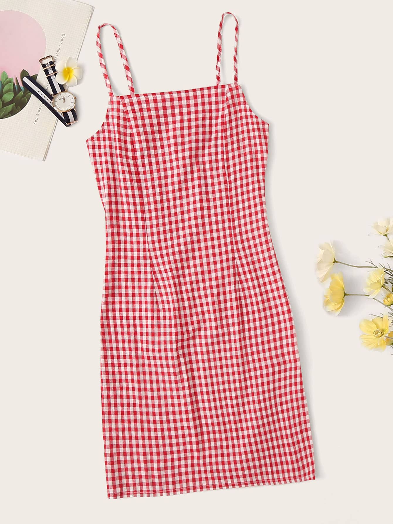 Gingham Print Cami Dress