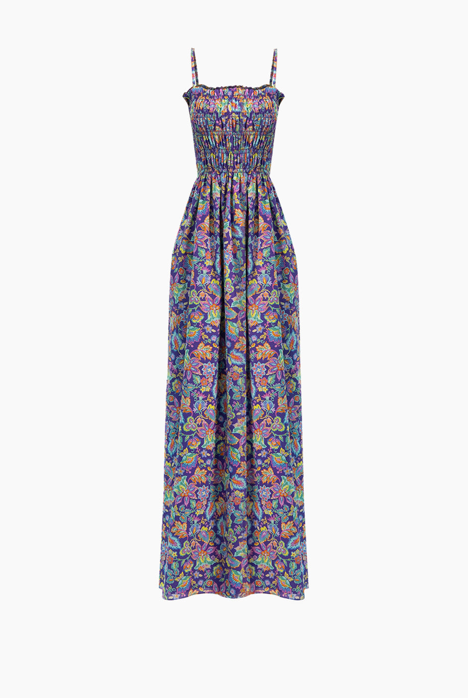 Vestido midi con detalle de smock