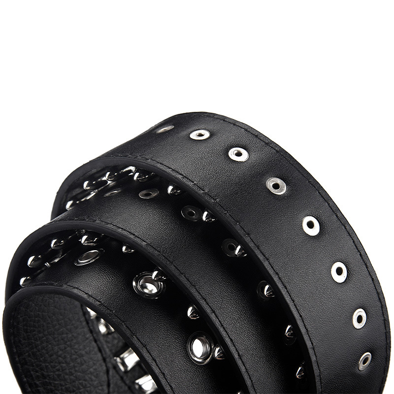 Cross-border new European and n ins style fashion bullet inlaid men's personality punk decorated jeans belt
