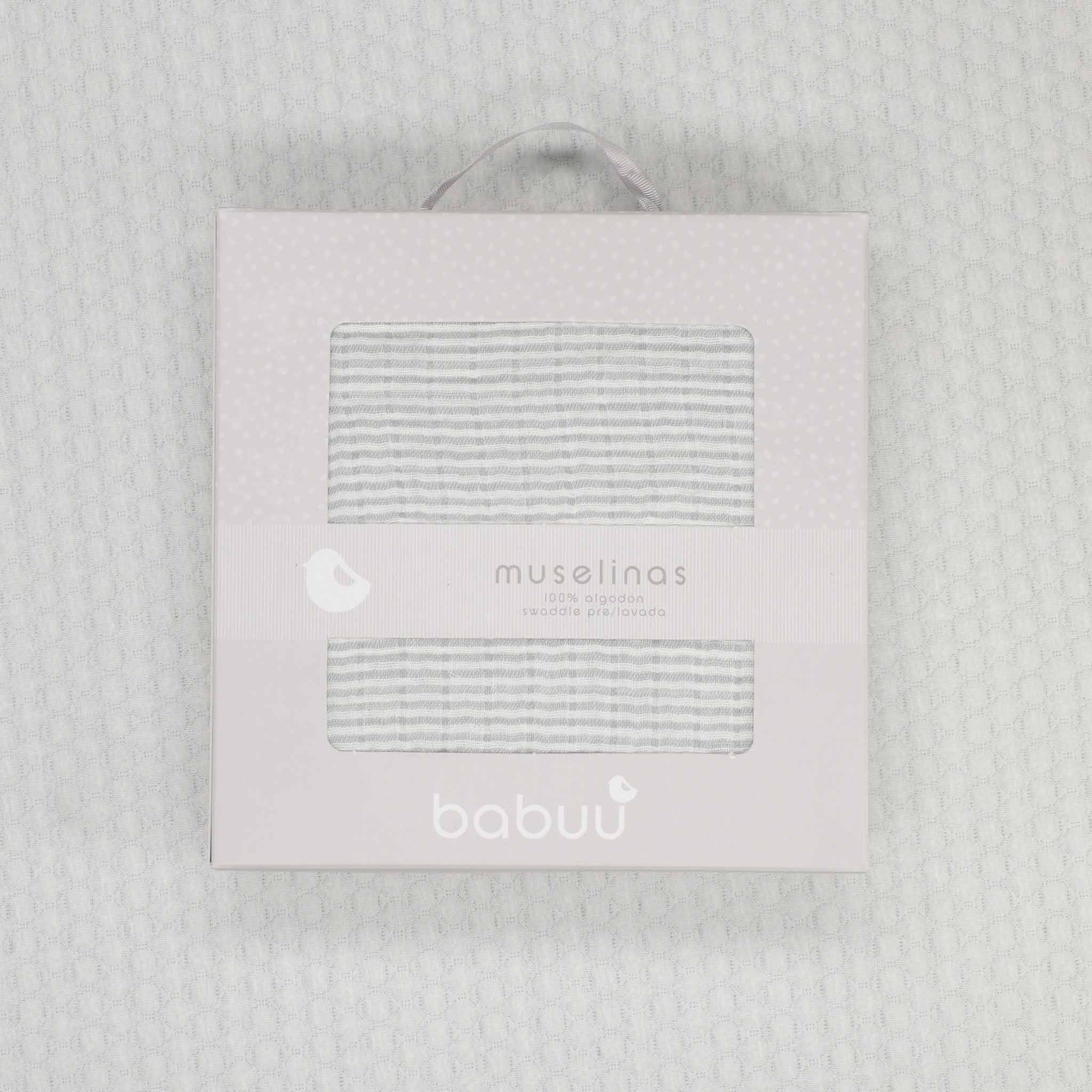 Muselina Raya Gris