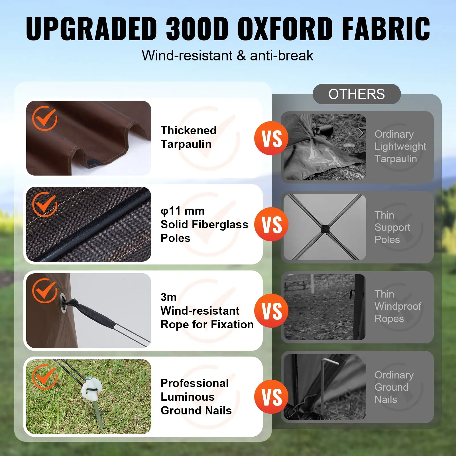 Camping Gazebo Screen Tent, 12*12ft, 6 Sided Pop-up Canopy Shelter Tent with Mesh Windows, Portable Carry Bag, Stakes, Large Shade Tents for Outdoor Camping, Lawn and Backyard, Brown/Beige