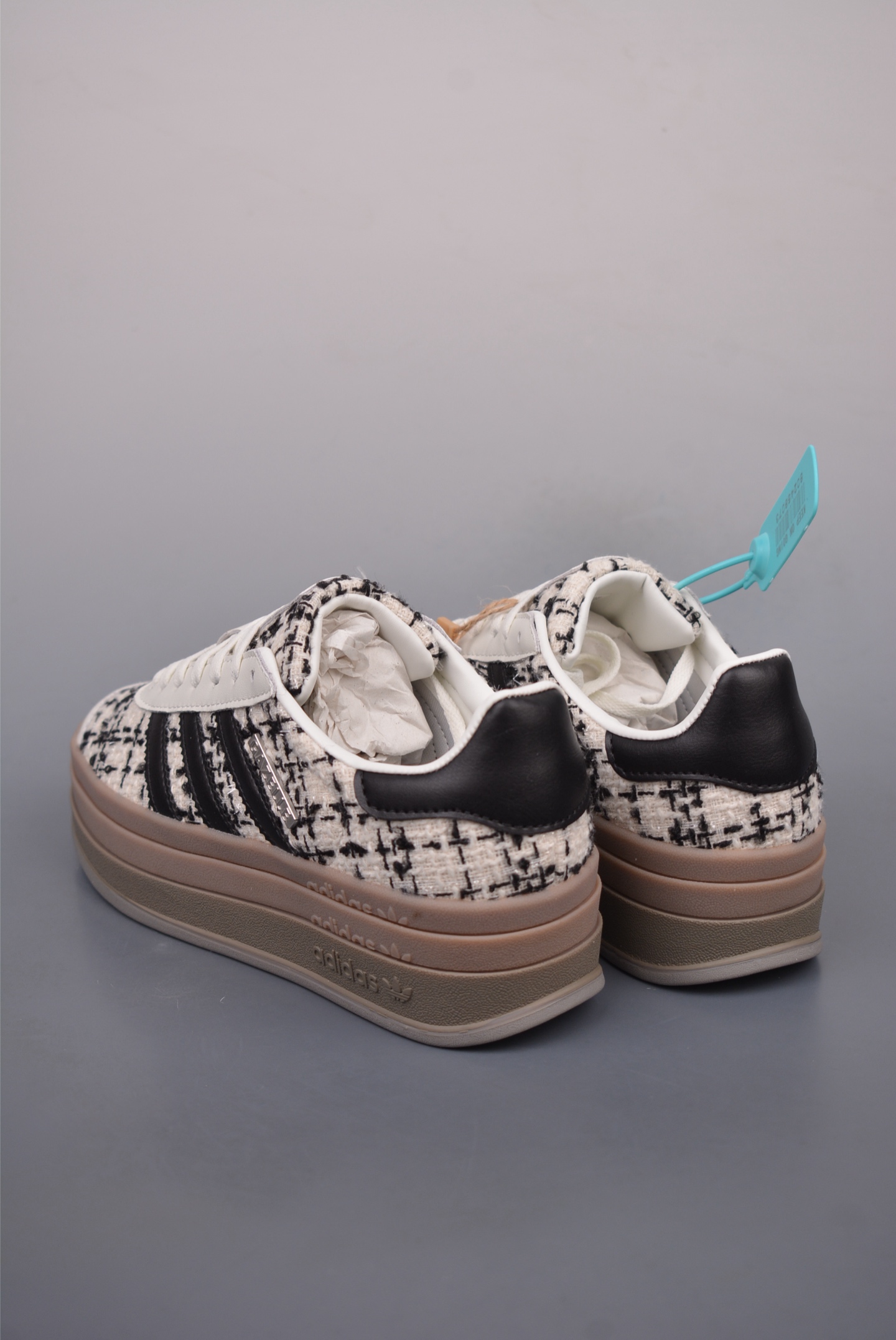 Adidas Originals Gazelle Bold W Black and White Plaid JR5673