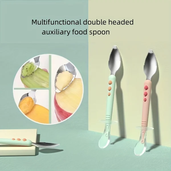 🔥Last Day 50% OFF🔥Baby Double Head Scraping Fruit Spoon