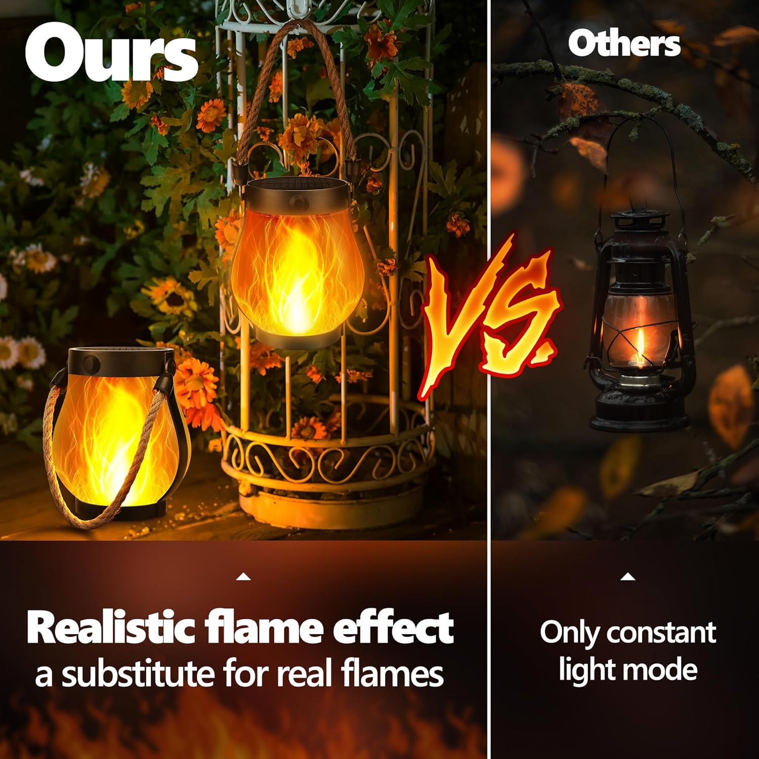 🔥ON SALE 59% OFF🔥Flickering Flame Garden Solar Lights with Dual Charging USB & Solar