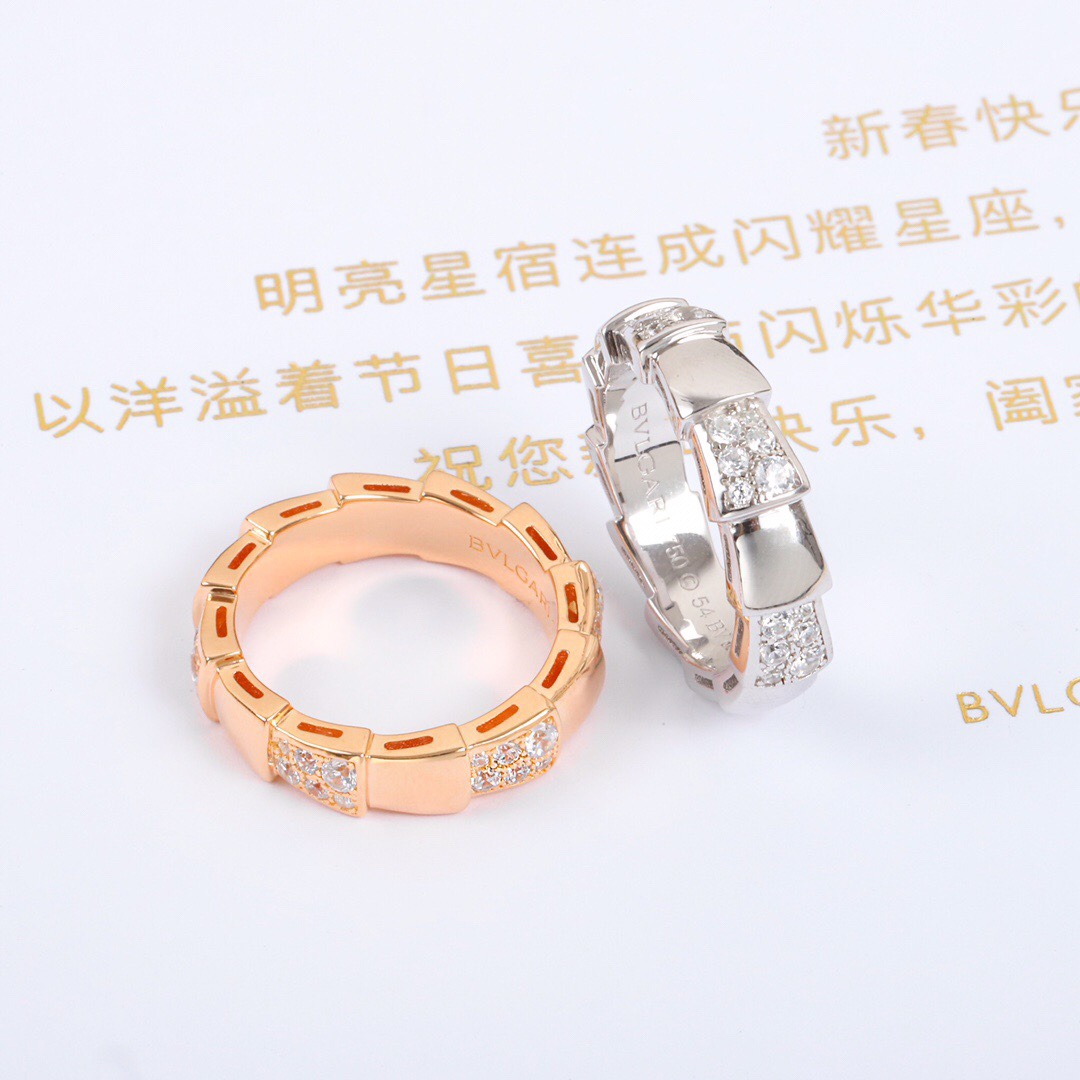 Bulgari Diamond Snake Bone Ring